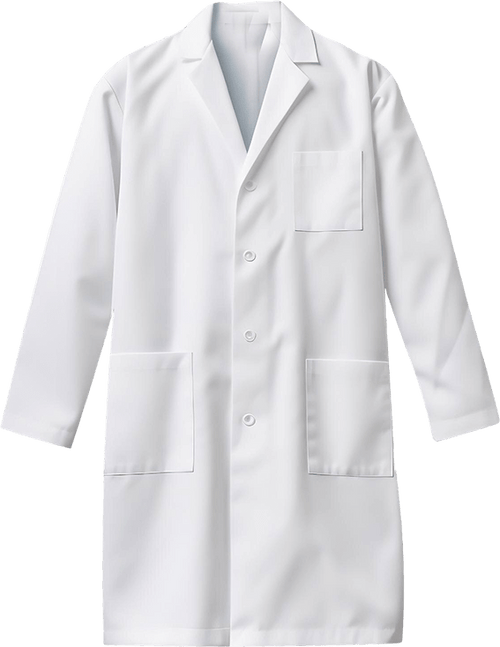 Bata blanca de laboratorio personalizable con nombre o logo bordado