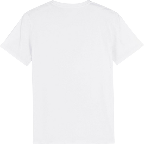 Vista trasera de camiseta blanca personalizable para bordado o impresión