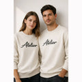 Sudadera cuello redondo con bordado personalizado de texto